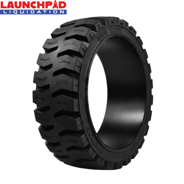 18X8X12-1/8 Tires Wide Track Solid Forklift Press-On Tire Black Traction