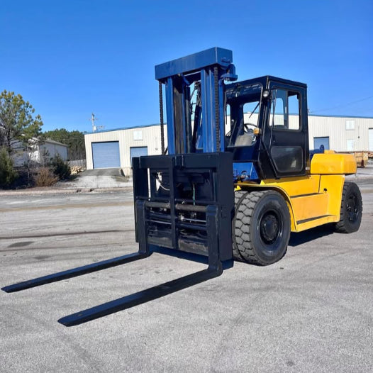 20k Komatsu Pneumatic FD100-6 Low Hour Forklift w/Side Shifting Fork Positioner & New Tires!