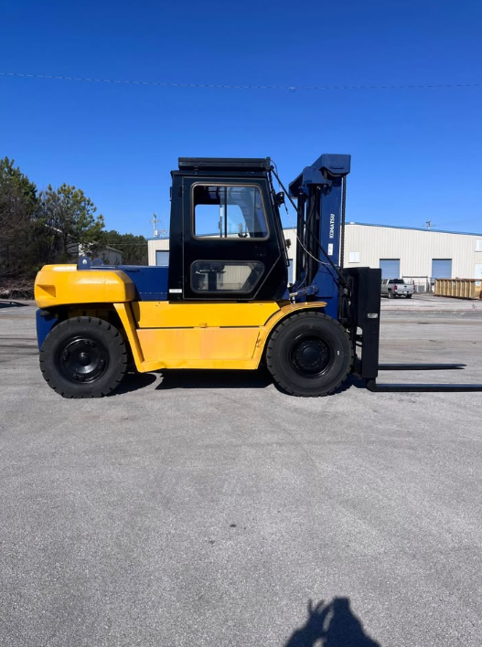 20k Komatsu Pneumatic FD100-6 Low Hour Forklift w/Side Shifting Fork Positioner & New Tires!